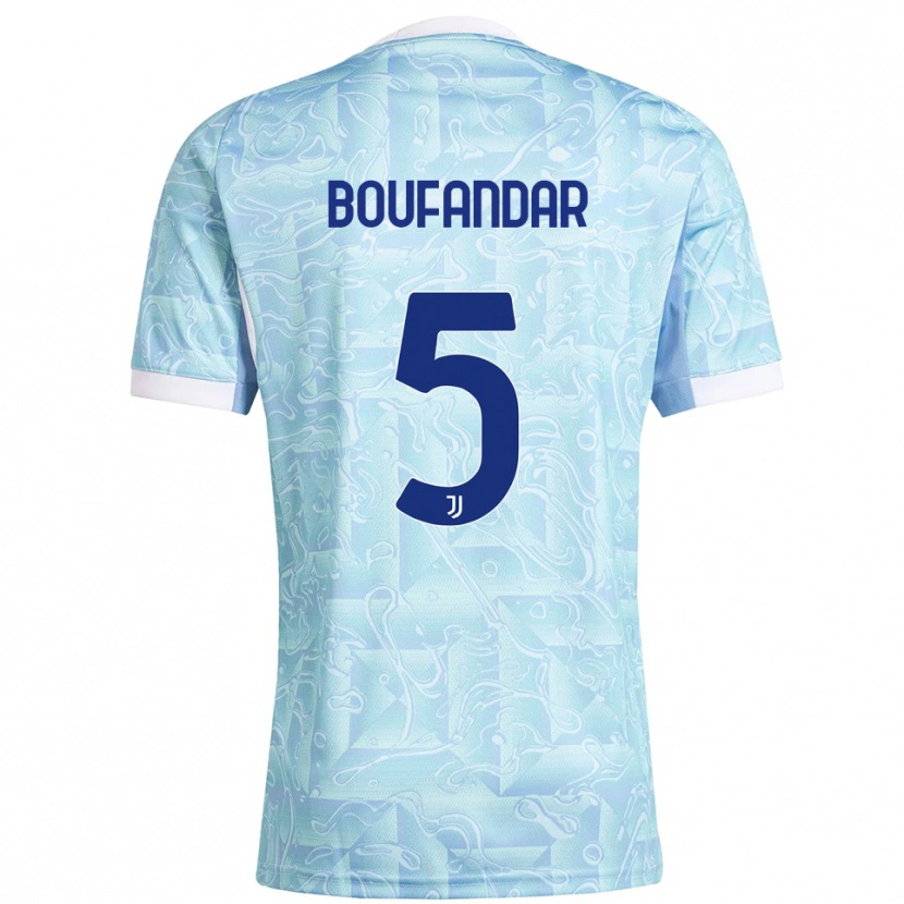 Danxen Kinder Adam Boufandar #5 Himmelblau Gelb Auswärtstrikot Trikot 2025/26 T-Shirt Österreich