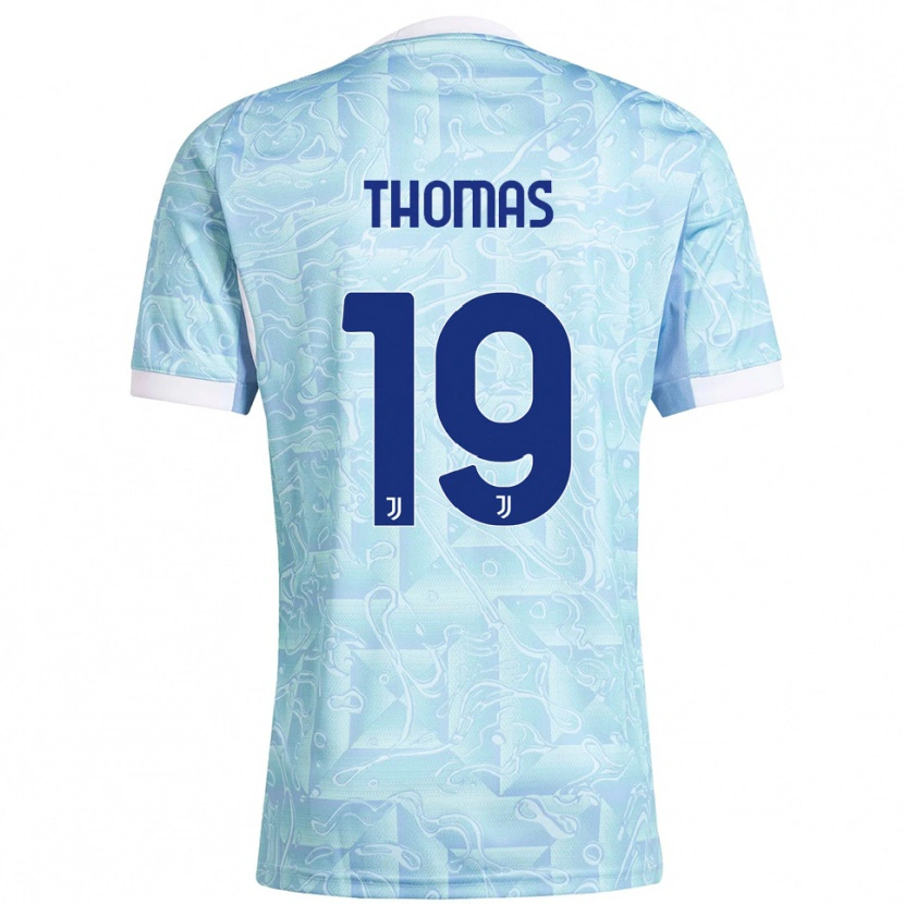 Danxen Kinder Lindsey Thomas #19 Himmelblau Gelb Auswärtstrikot Trikot 2025/26 T-Shirt Österreich