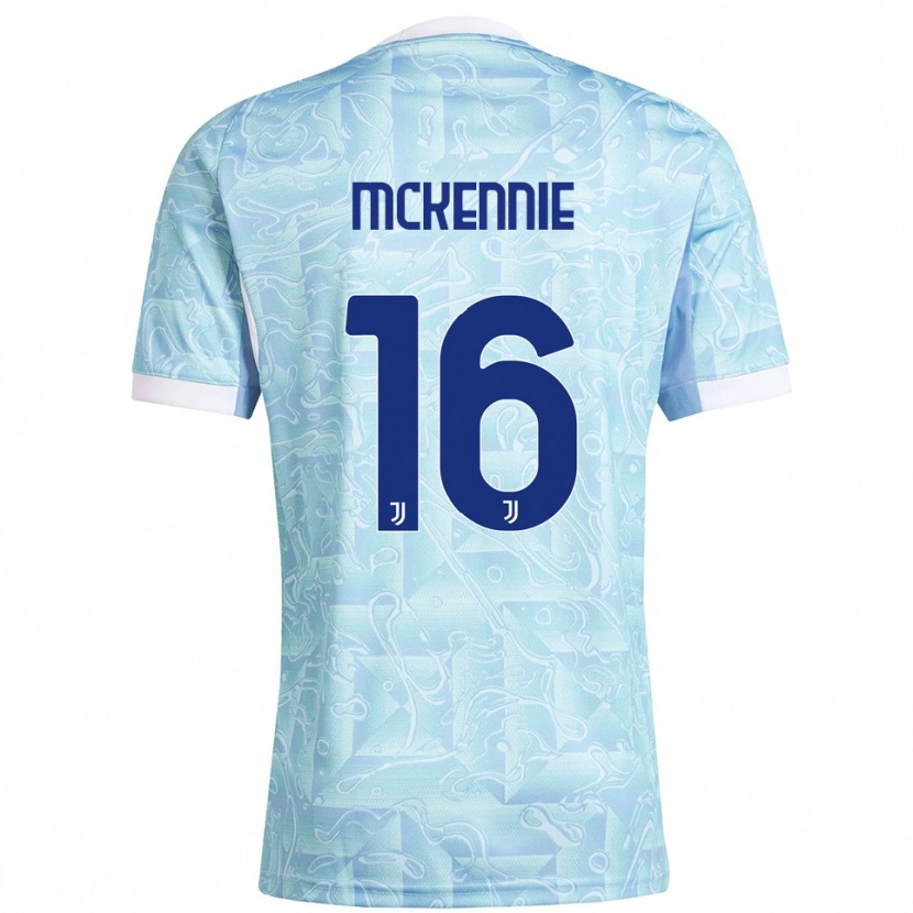 Danxen Kinder Weston Mckennie #16 Himmelblau Gelb Auswärtstrikot Trikot 2025/26 T-Shirt Österreich