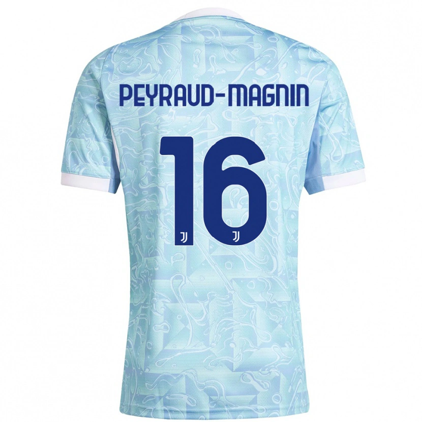 Danxen Kinder Pauline Camille Peyraud-Magnin #16 Himmelblau Gelb Auswärtstrikot Trikot 2025/26 T-Shirt Österreich