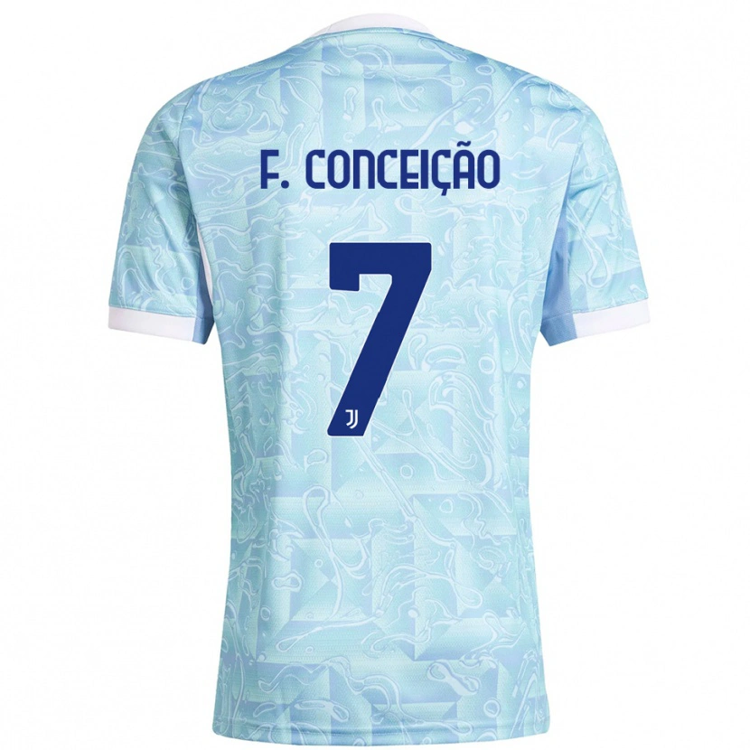 Danxen Kinder Francisco Conceição #7 Himmelblau Gelb Auswärtstrikot Trikot 2025/26 T-Shirt Österreich