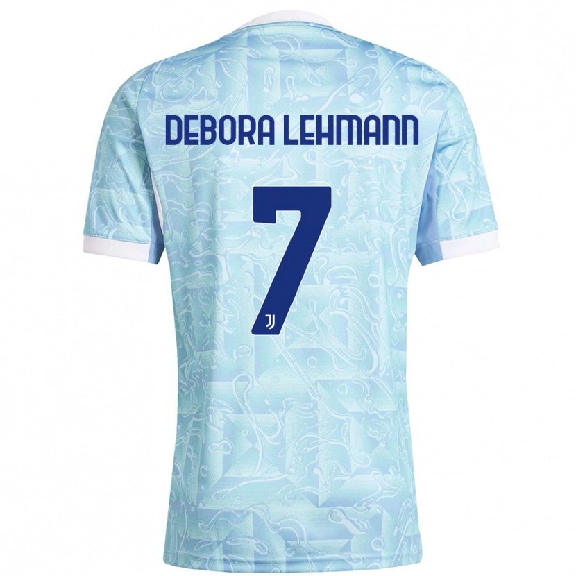 Danxen Kinder Alisha Debora Lehmann #7 Himmelblau Gelb Auswärtstrikot Trikot 2025/26 T-Shirt Österreich