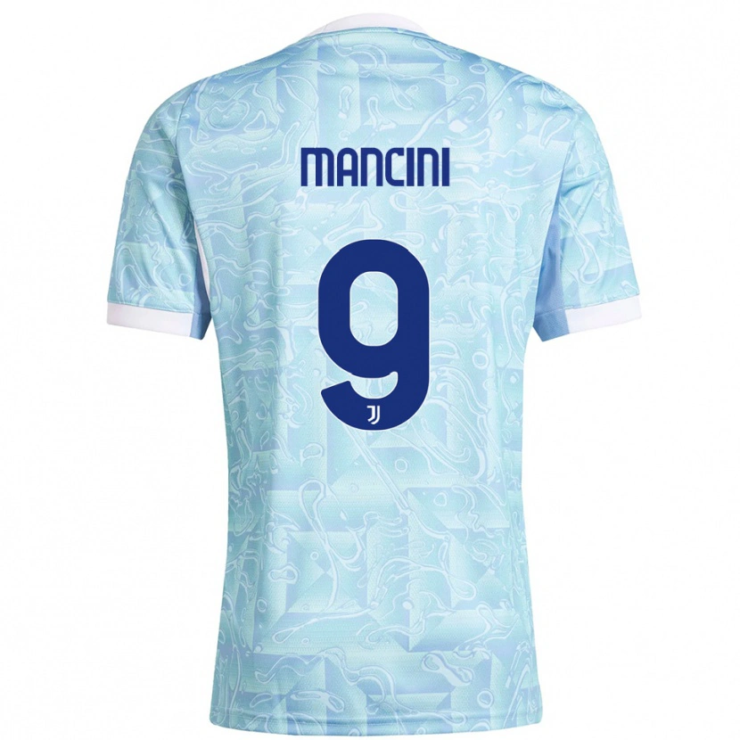 Danxen Kinder Tommaso Mancini #9 Himmelblau Gelb Auswärtstrikot Trikot 2025/26 T-Shirt Österreich