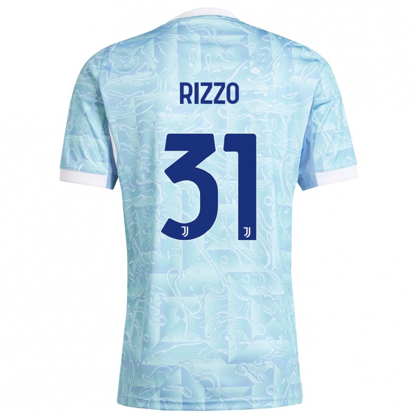 Danxen Kinder Niccolò Rizzo #31 Himmelblau Gelb Auswärtstrikot Trikot 2025/26 T-Shirt Österreich