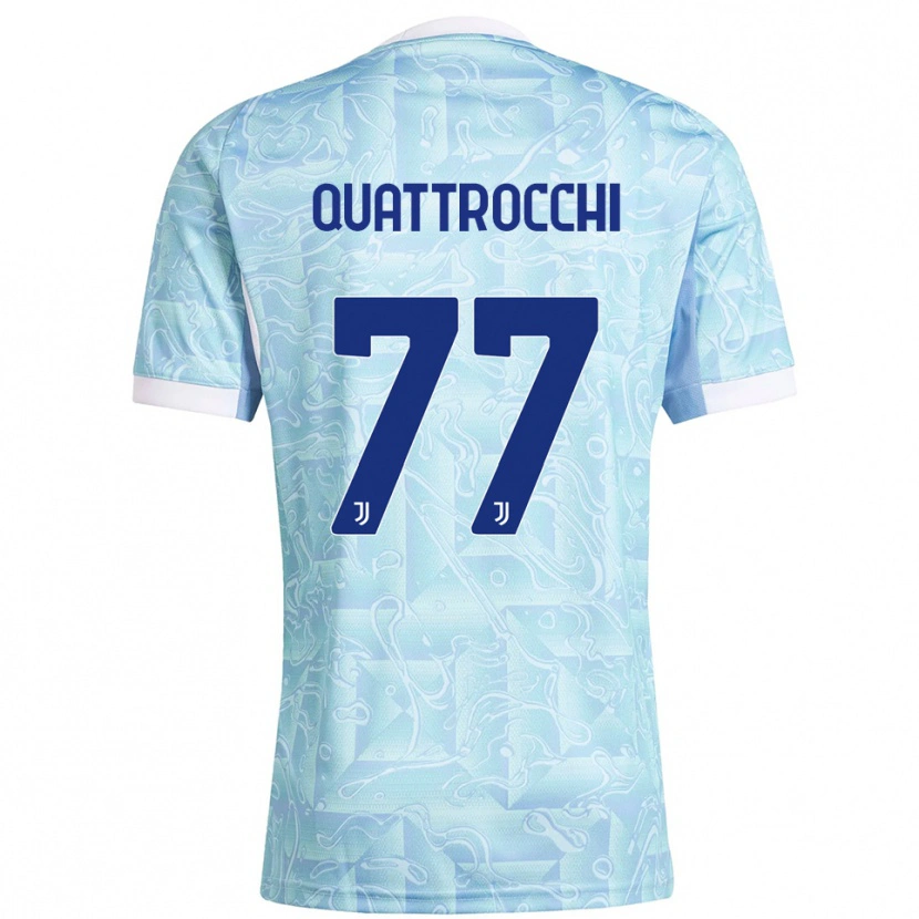 Danxen Kinder Juan Ignacio Quattrocchi #77 Himmelblau Gelb Auswärtstrikot Trikot 2025/26 T-Shirt Österreich
