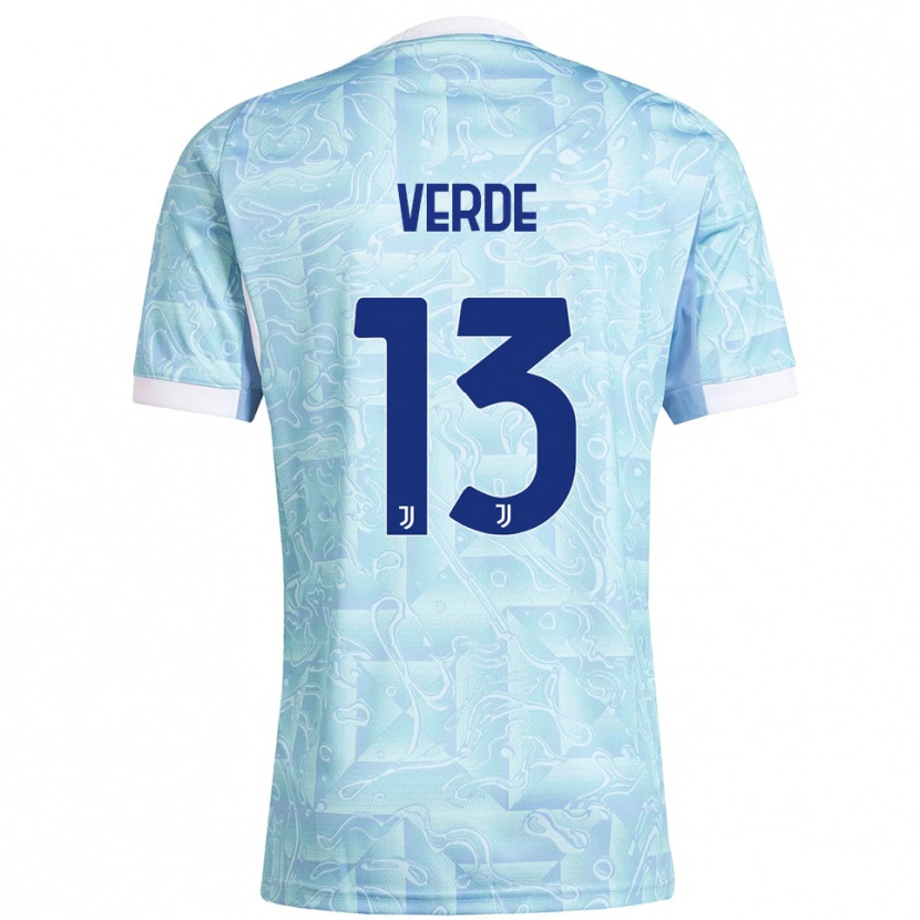 Danxen Kinder Francesco Verde #13 Himmelblau Gelb Auswärtstrikot Trikot 2025/26 T-Shirt Österreich