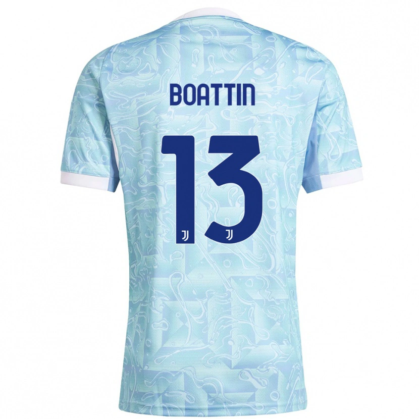 Danxen Kinder Lisa Boattin #13 Himmelblau Gelb Auswärtstrikot Trikot 2025/26 T-Shirt Österreich