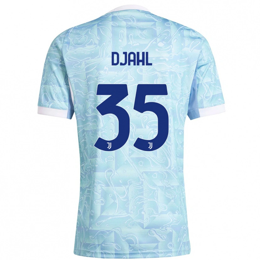 Danxen Kinder Rayan Djahl #35 Himmelblau Gelb Auswärtstrikot Trikot 2025/26 T-Shirt Österreich