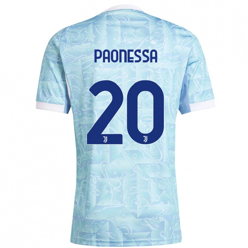 Danxen Kinder Riccardo Paonessa #20 Himmelblau Gelb Auswärtstrikot Trikot 2025/26 T-Shirt Österreich
