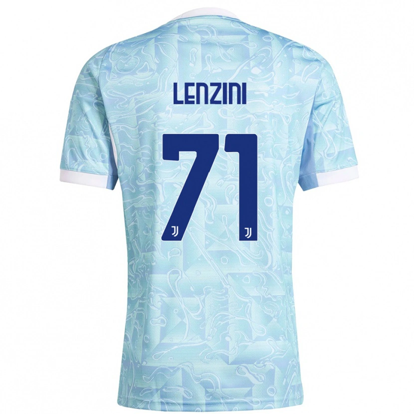Danxen Kinder Martina Lenzini #71 Himmelblau Gelb Auswärtstrikot Trikot 2025/26 T-Shirt Österreich