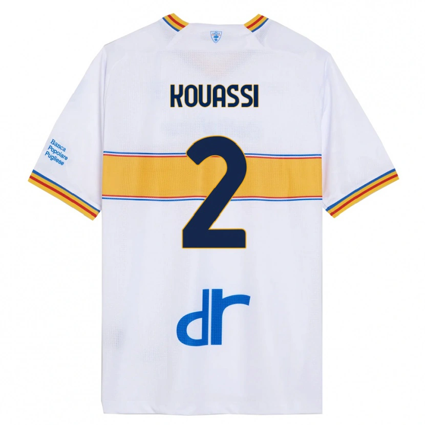 Danxen Kinder Christ-Owen Kouassi #2 Weiß Gelb Auswärtstrikot Trikot 2025/26 T-Shirt Österreich