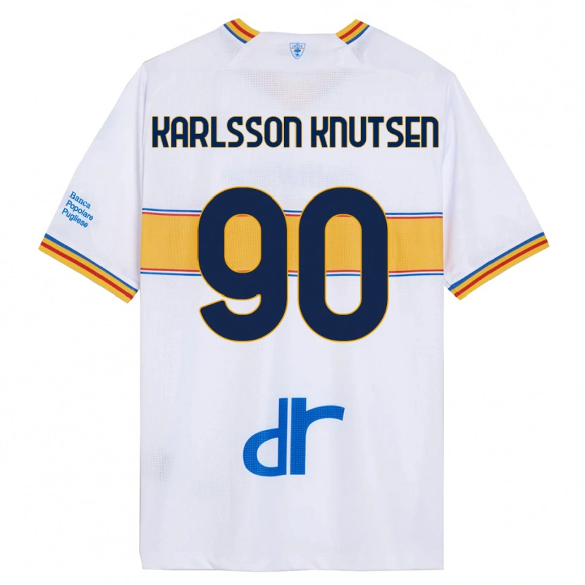 Danxen Kinder Storm Karlsson Knutsen #90 Weiß Gelb Auswärtstrikot Trikot 2025/26 T-Shirt Österreich