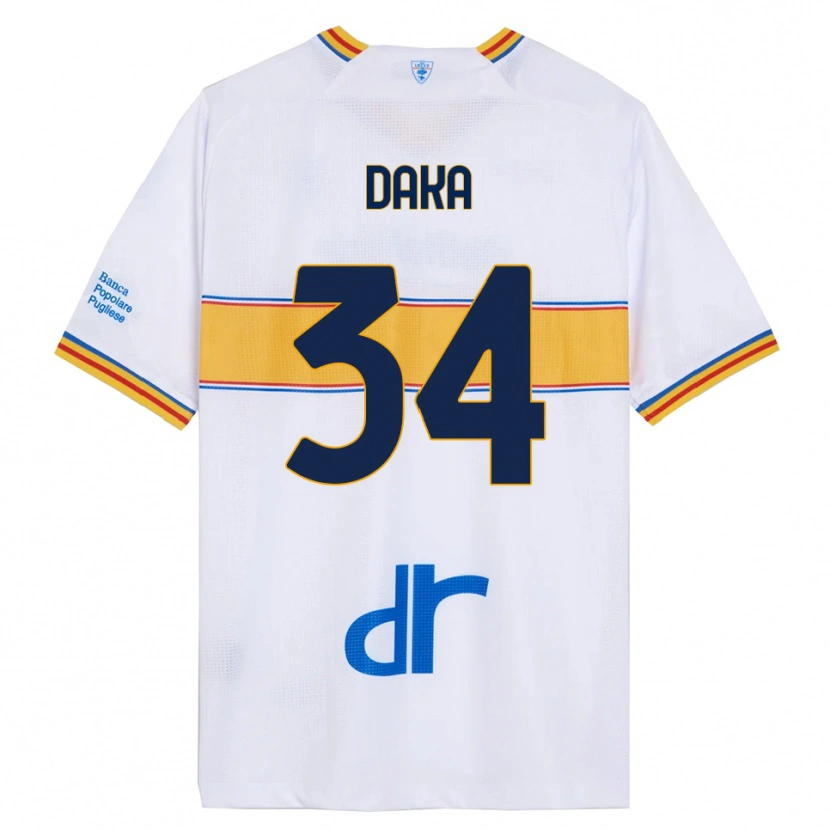Danxen Kinder Dario Daka #34 Weiß Gelb Auswärtstrikot Trikot 2025/26 T-Shirt Österreich