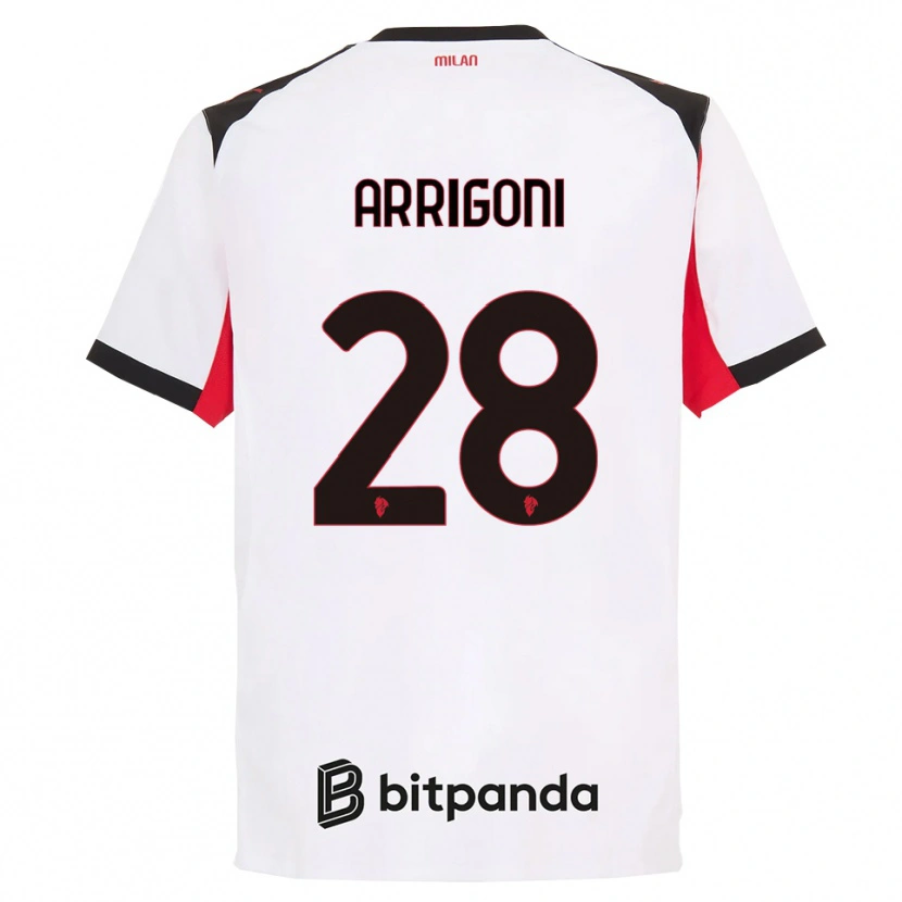 Danxen Kinder Giorgia Arrigoni #28 Weiß Schwarz Auswärtstrikot Trikot 2025/26 T-Shirt Österreich