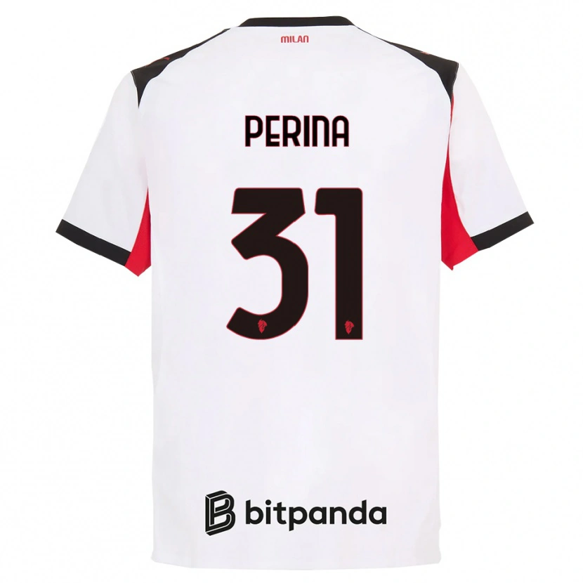 Danxen Kinder Gioele Perina #31 Weiß Schwarz Auswärtstrikot Trikot 2025/26 T-Shirt Österreich