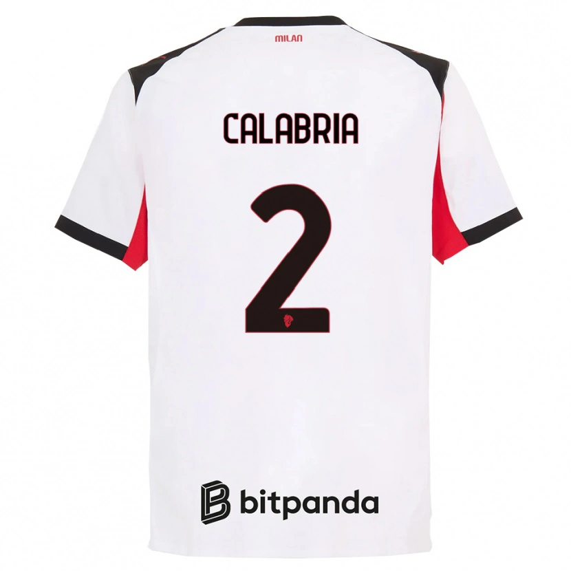 Danxen Kinder Davide Calabria #2 Weiß Schwarz Auswärtstrikot Trikot 2025/26 T-Shirt Österreich