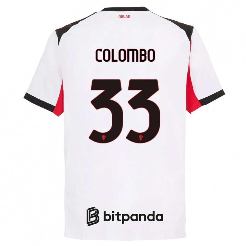 Danxen Kinder Federico Colombo #33 Weiß Schwarz Auswärtstrikot Trikot 2025/26 T-Shirt Österreich