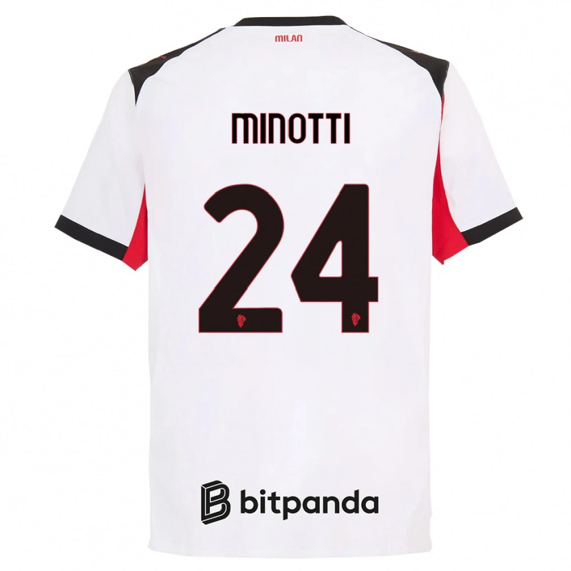 Danxen Kinder Gabriele Minotti #24 Weiß Schwarz Auswärtstrikot Trikot 2025/26 T-Shirt Österreich