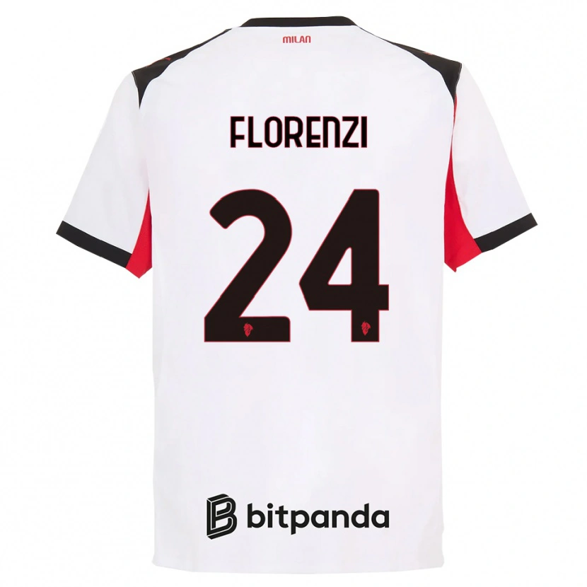 Danxen Kinder Alessandro Florenzi #24 Weiß Schwarz Auswärtstrikot Trikot 2025/26 T-Shirt Österreich