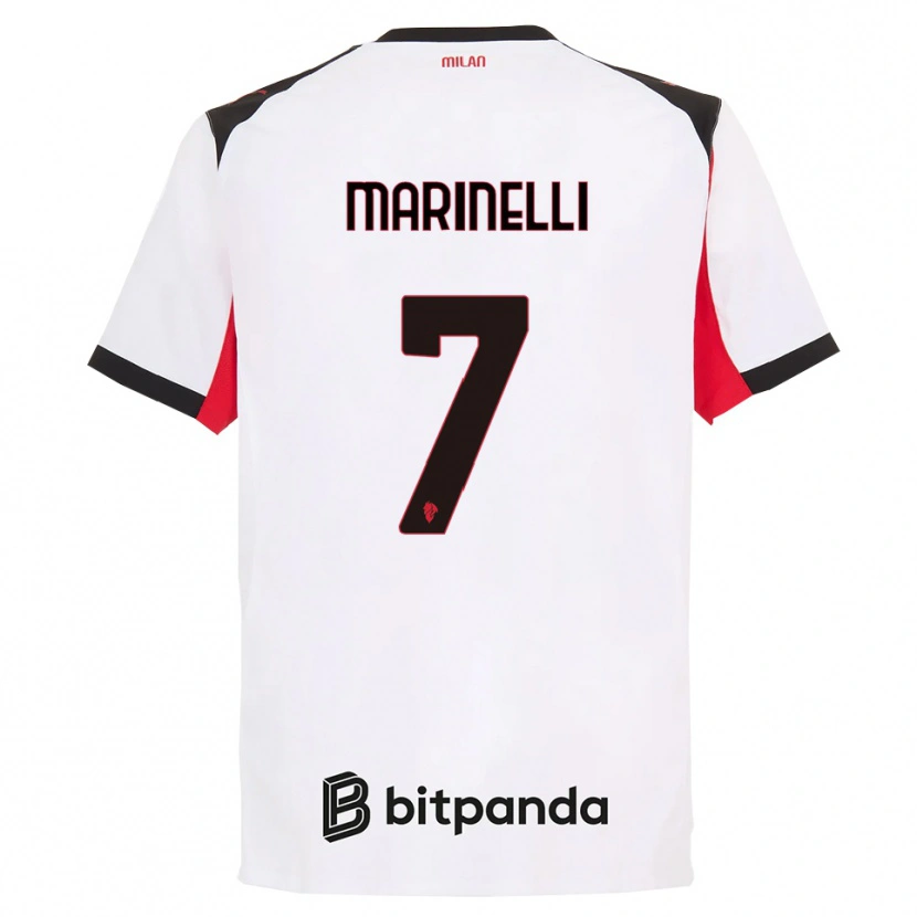 Danxen Kinder Gloria Marinelli #7 Weiß Schwarz Auswärtstrikot Trikot 2025/26 T-Shirt Österreich