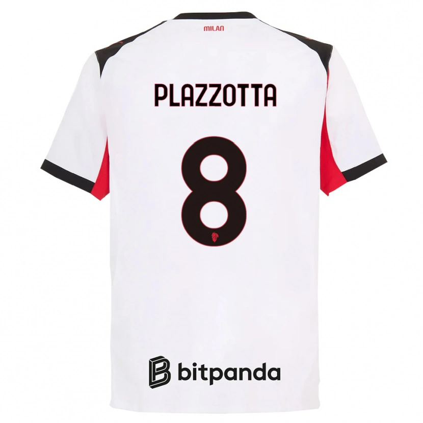 Danxen Kinder Filippo Plazzotta #8 Weiß Schwarz Auswärtstrikot Trikot 2025/26 T-Shirt Österreich