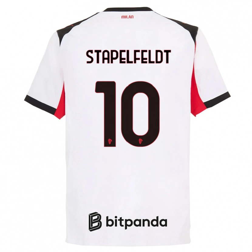 Danxen Kinder Nina Stapelfeldt #10 Weiß Schwarz Auswärtstrikot Trikot 2025/26 T-Shirt Österreich