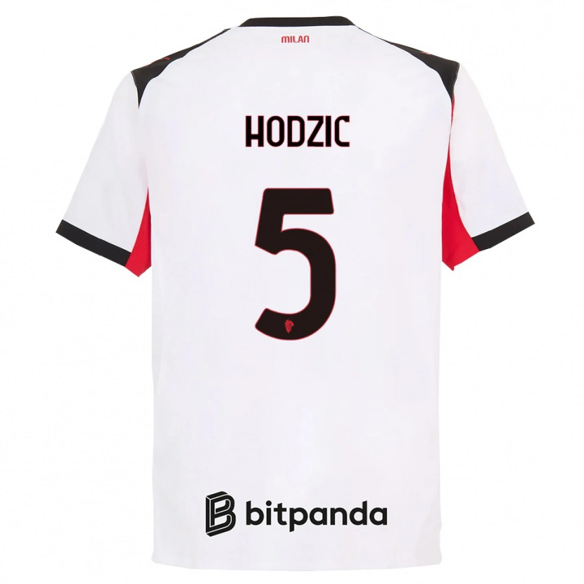 Danxen Kinder Demirel Hodzic #5 Weiß Schwarz Auswärtstrikot Trikot 2025/26 T-Shirt Österreich