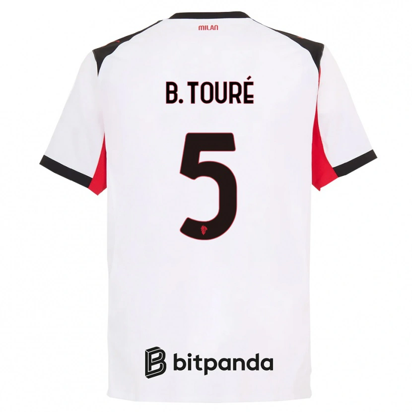 Danxen Kinder Fode Ballo-Toure #5 Weiß Schwarz Auswärtstrikot Trikot 2025/26 T-Shirt Österreich
