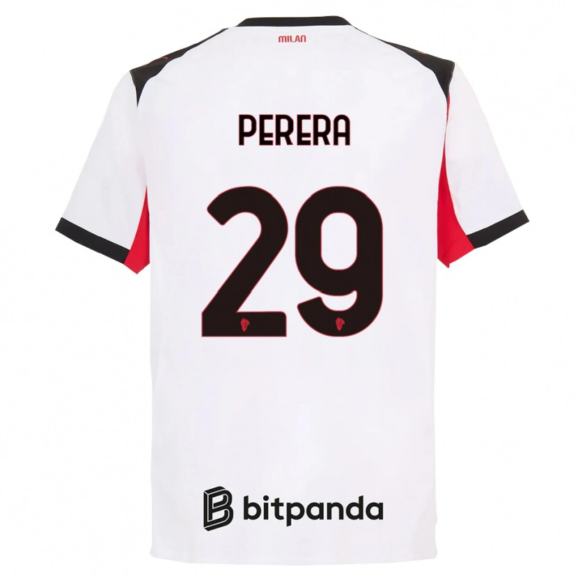 Danxen Kinder Nirash Perera #29 Weiß Schwarz Auswärtstrikot Trikot 2025/26 T-Shirt Österreich