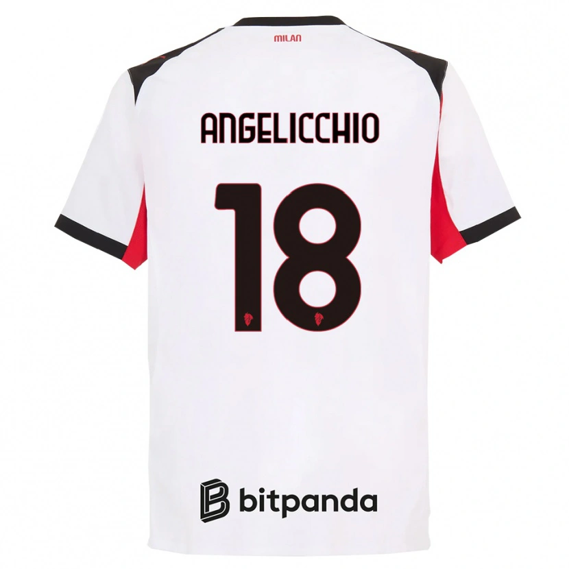 Danxen Kinder Mattia Angelicchio #18 Weiß Schwarz Auswärtstrikot Trikot 2025/26 T-Shirt Österreich