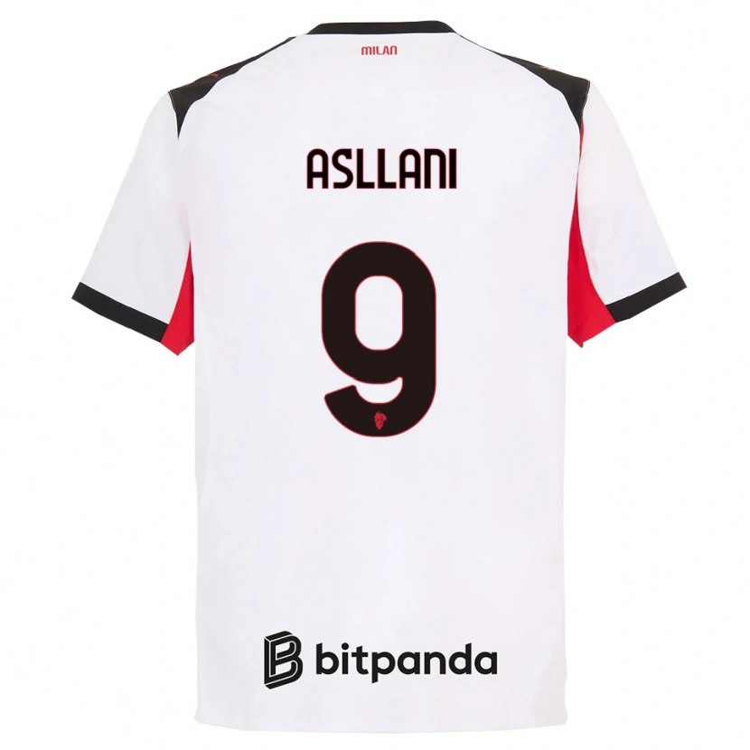 Danxen Kinder Kosovare Asllani #9 Weiß Schwarz Auswärtstrikot Trikot 2025/26 T-Shirt Österreich