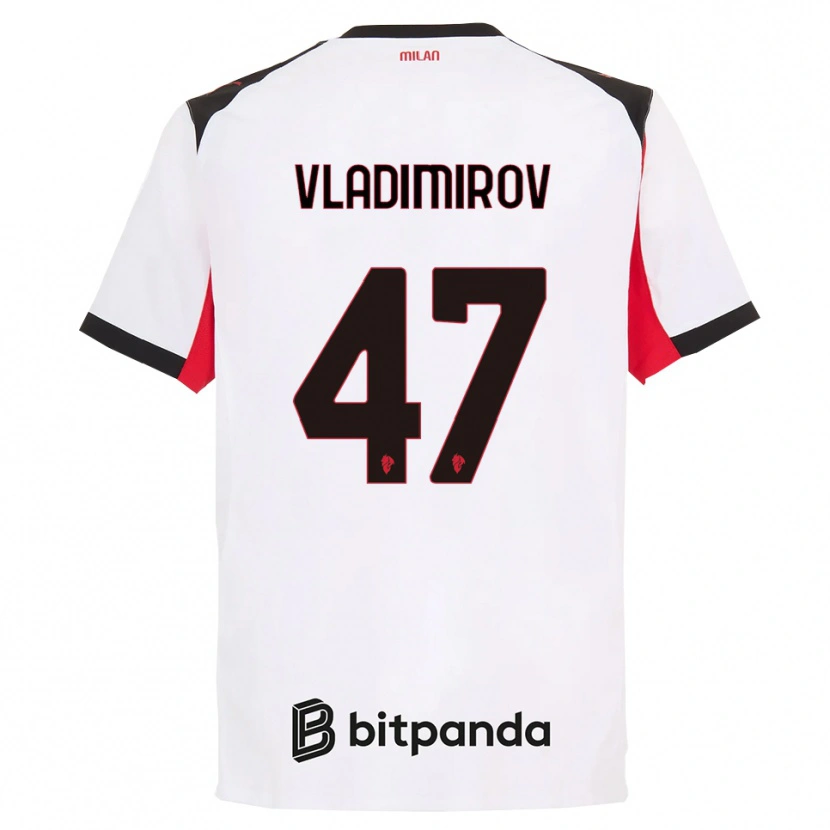 Danxen Kinder Valeri Vladimirov #47 Weiß Schwarz Auswärtstrikot Trikot 2025/26 T-Shirt Österreich