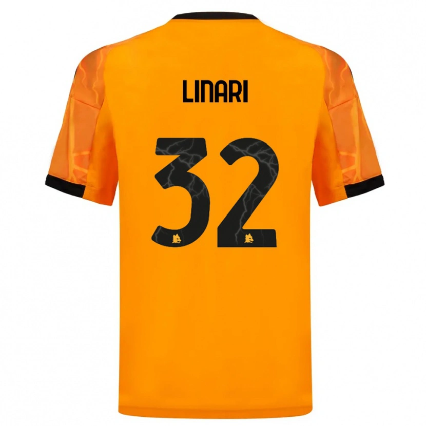 Danxen Kinder Elena Linari #32 Orange Schwarz Auswärtstrikot Trikot 2025/26 T-Shirt Österreich