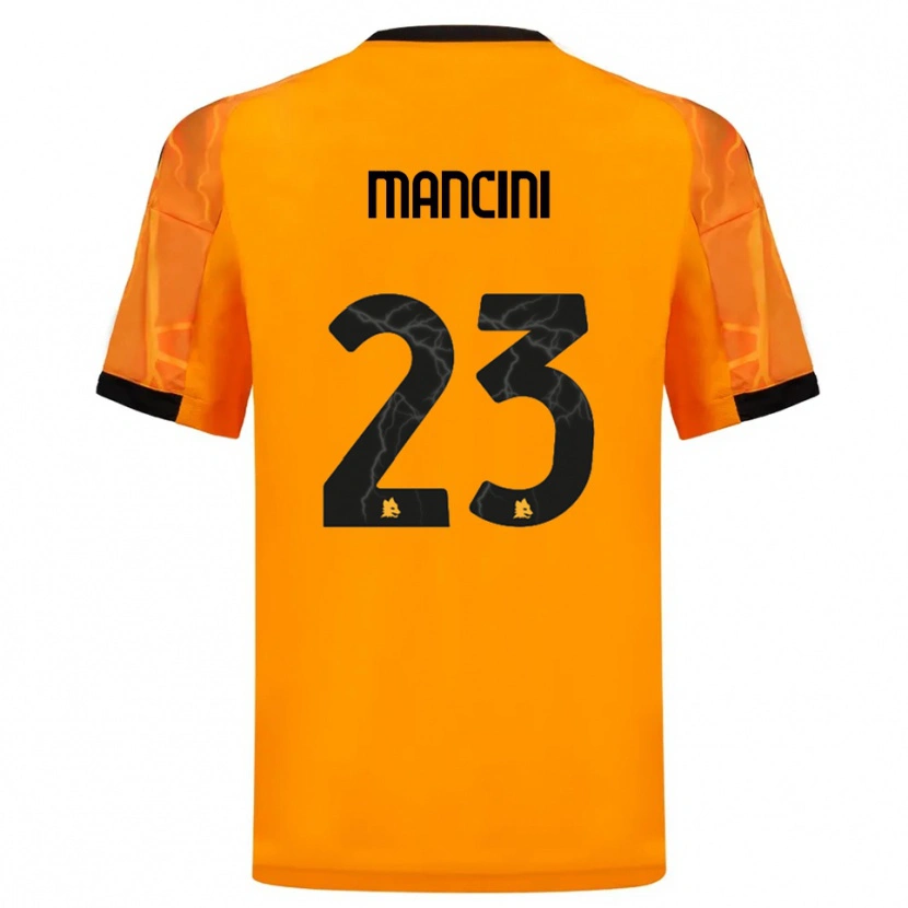 Danxen Kinder Gianluca Mancini #23 Orange Schwarz Auswärtstrikot Trikot 2025/26 T-Shirt Österreich