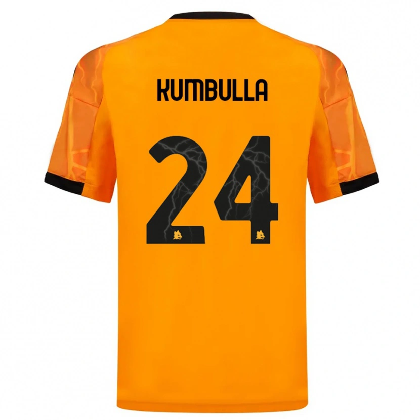 Danxen Kinder Marash Kumbulla #24 Orange Schwarz Auswärtstrikot Trikot 2025/26 T-Shirt Österreich