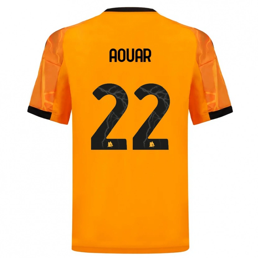 Danxen Kinder Houssem Aouar #22 Orange Schwarz Auswärtstrikot Trikot 2025/26 T-Shirt Österreich