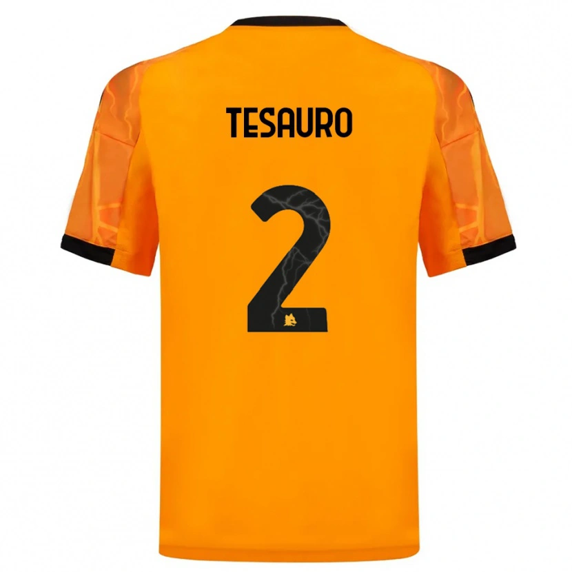 Danxen Kinder Emanuele Tesauro #2 Orange Schwarz Auswärtstrikot Trikot 2025/26 T-Shirt Österreich