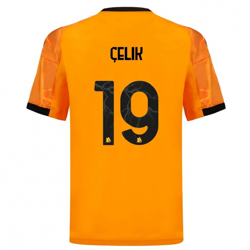 Danxen Kinder Zeki Çelik #19 Orange Schwarz Auswärtstrikot Trikot 2025/26 T-Shirt Österreich