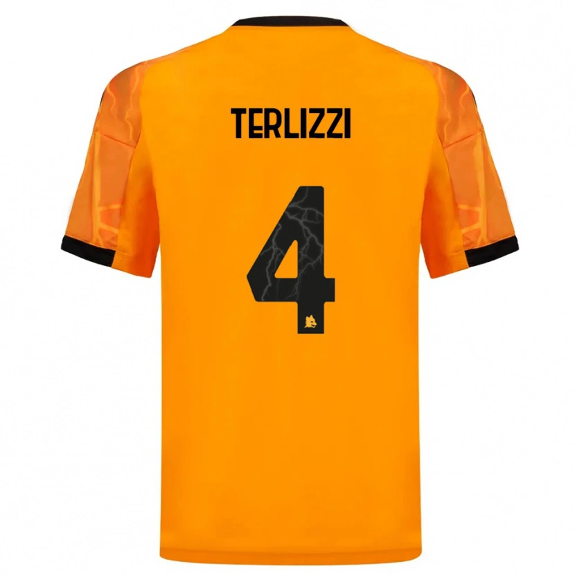 Danxen Kinder Federico Terlizzi #4 Orange Schwarz Auswärtstrikot Trikot 2025/26 T-Shirt Österreich