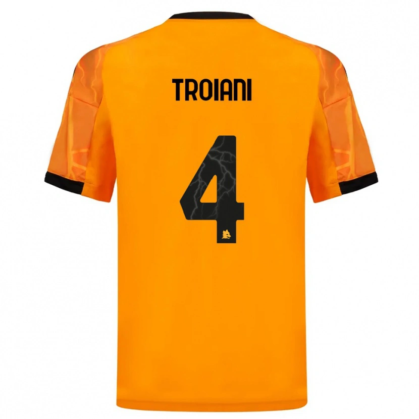 Danxen Kinder Nicolò Troiani #4 Orange Schwarz Auswärtstrikot Trikot 2025/26 T-Shirt Österreich