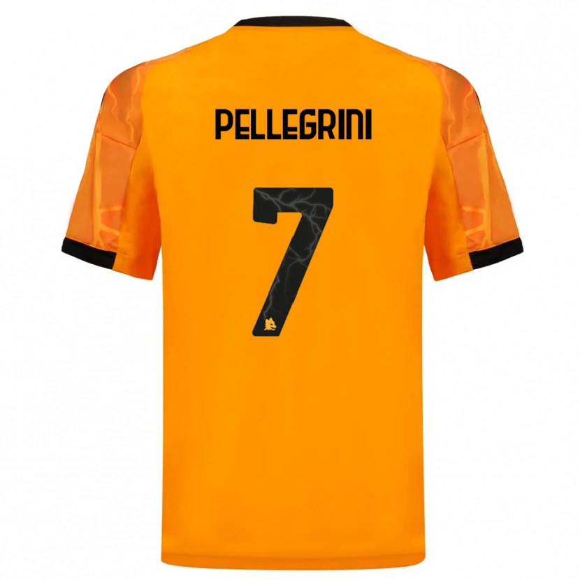 Danxen Kinder Lorenzo Pellegrini #7 Orange Schwarz Auswärtstrikot Trikot 2025/26 T-Shirt Österreich