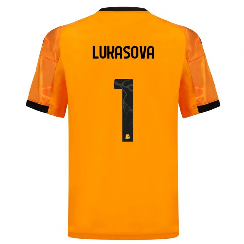 Danxen Kinder Olivie Lukášová #1 Orange Schwarz Auswärtstrikot Trikot 2025/26 T-Shirt Österreich