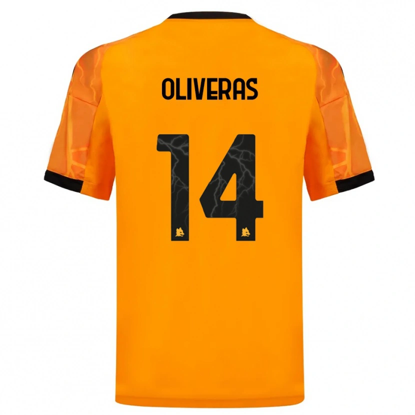 Danxen Kinder Jan Oliveras #14 Orange Schwarz Auswärtstrikot Trikot 2025/26 T-Shirt Österreich