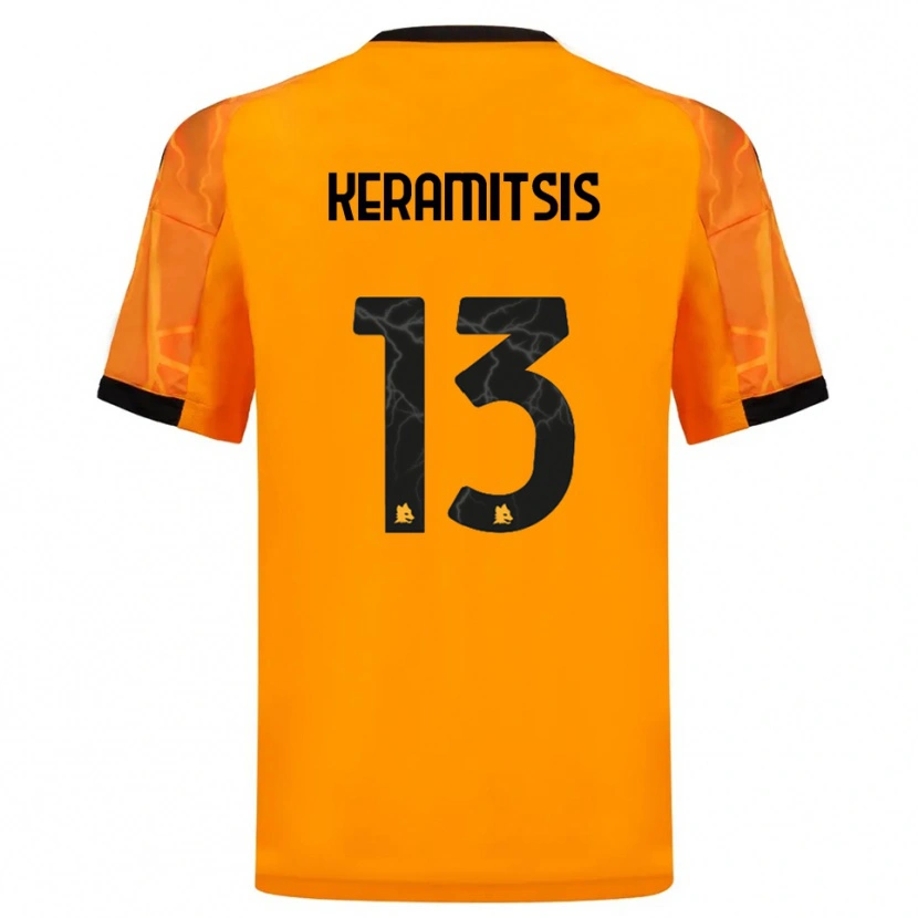 Danxen Kinder Dimitrios Keramitsis #13 Orange Schwarz Auswärtstrikot Trikot 2025/26 T-Shirt Österreich