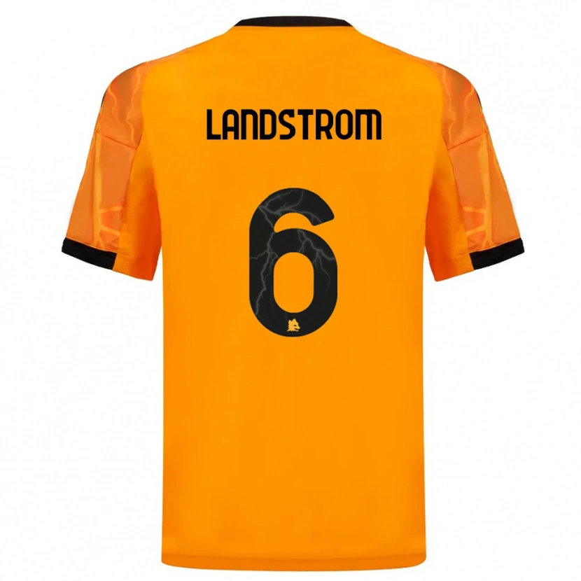 Danxen Kinder Elin Landstrom #6 Orange Schwarz Auswärtstrikot Trikot 2025/26 T-Shirt Österreich