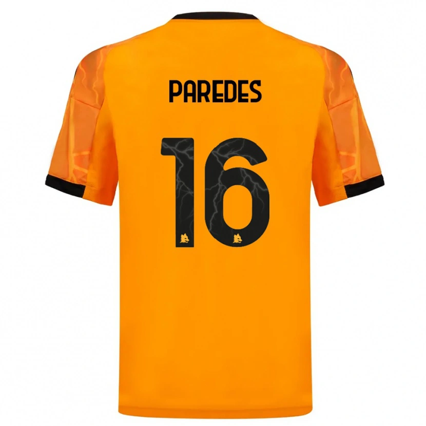 Danxen Kinder Leandro Paredes #16 Orange Schwarz Auswärtstrikot Trikot 2025/26 T-Shirt Österreich