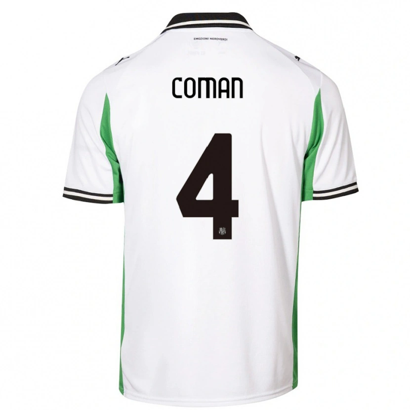 Danxen Kinder Rareș Coman #4 Weiß Grün Schwarz Auswärtstrikot Trikot 2025/26 T-Shirt Österreich