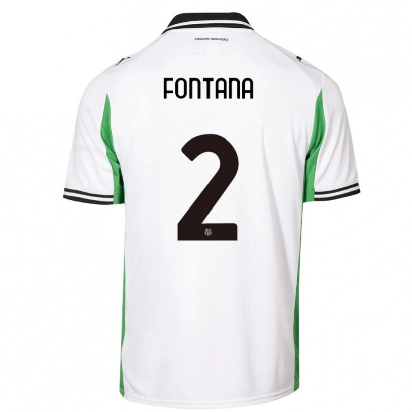 Danxen Kinder Fabrizio Fontana #2 Weiß Grün Schwarz Auswärtstrikot Trikot 2025/26 T-Shirt Österreich