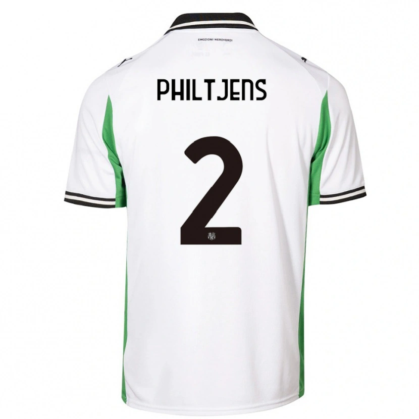 Danxen Kinder Davina Philtjens #2 Weiß Grün Schwarz Auswärtstrikot Trikot 2025/26 T-Shirt Österreich