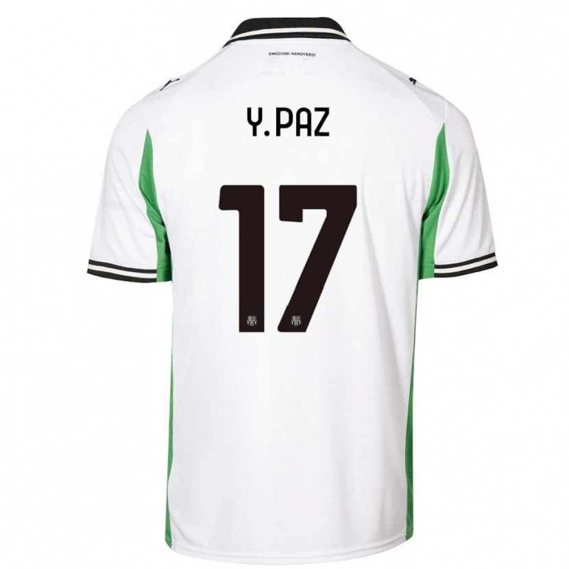 Danxen Kinder Yeferson Paz #17 Weiß Grün Schwarz Auswärtstrikot Trikot 2025/26 T-Shirt Österreich